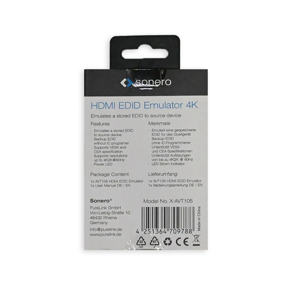 ADAPTADOR EMULADOR HDMI DE EDID 4K 60HZ HDCP 2.2 (SONERO)