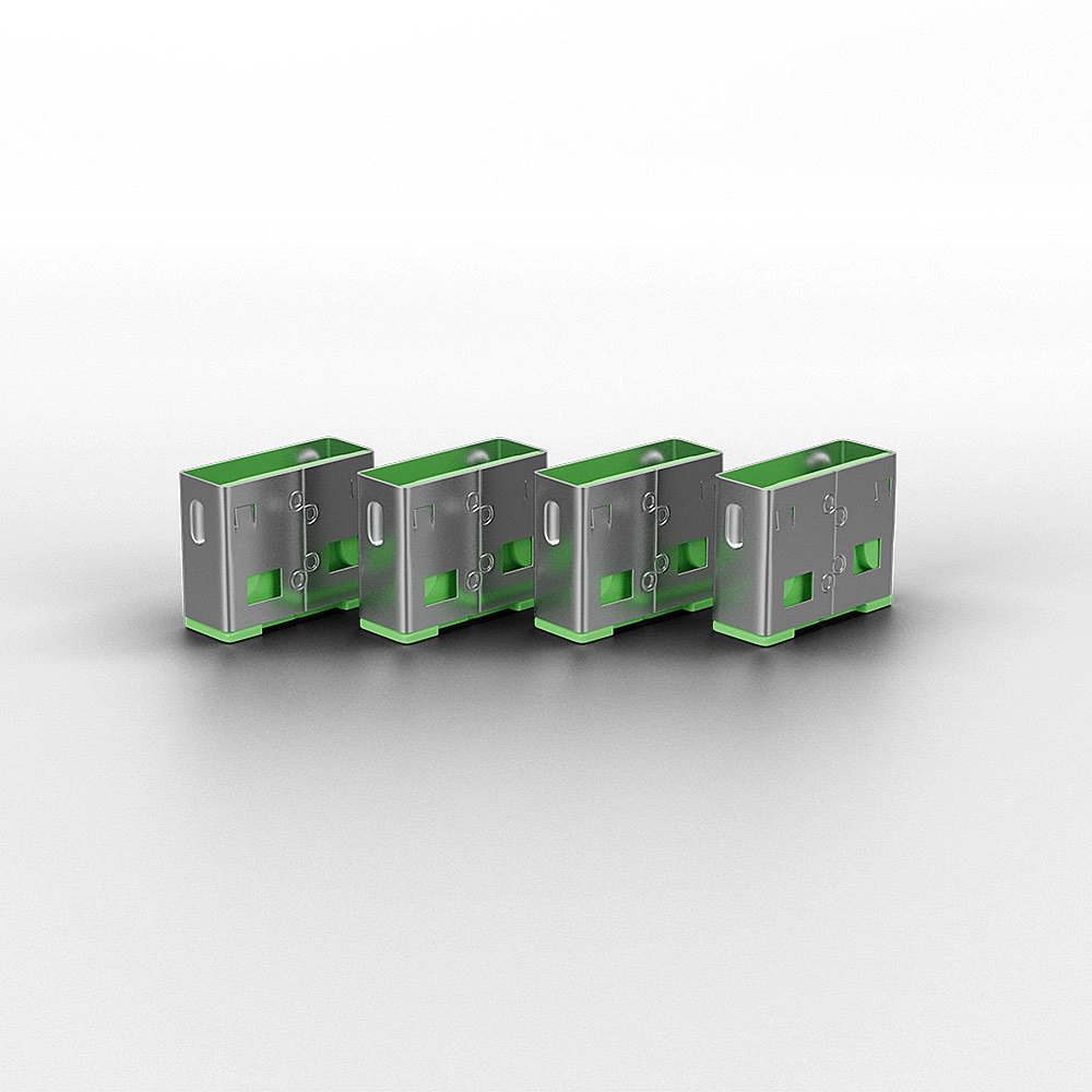 BLOQUEADOR DE PORTA USB-A 1-CHAVE E 4-BLOKERS - VERDE (LINDY)