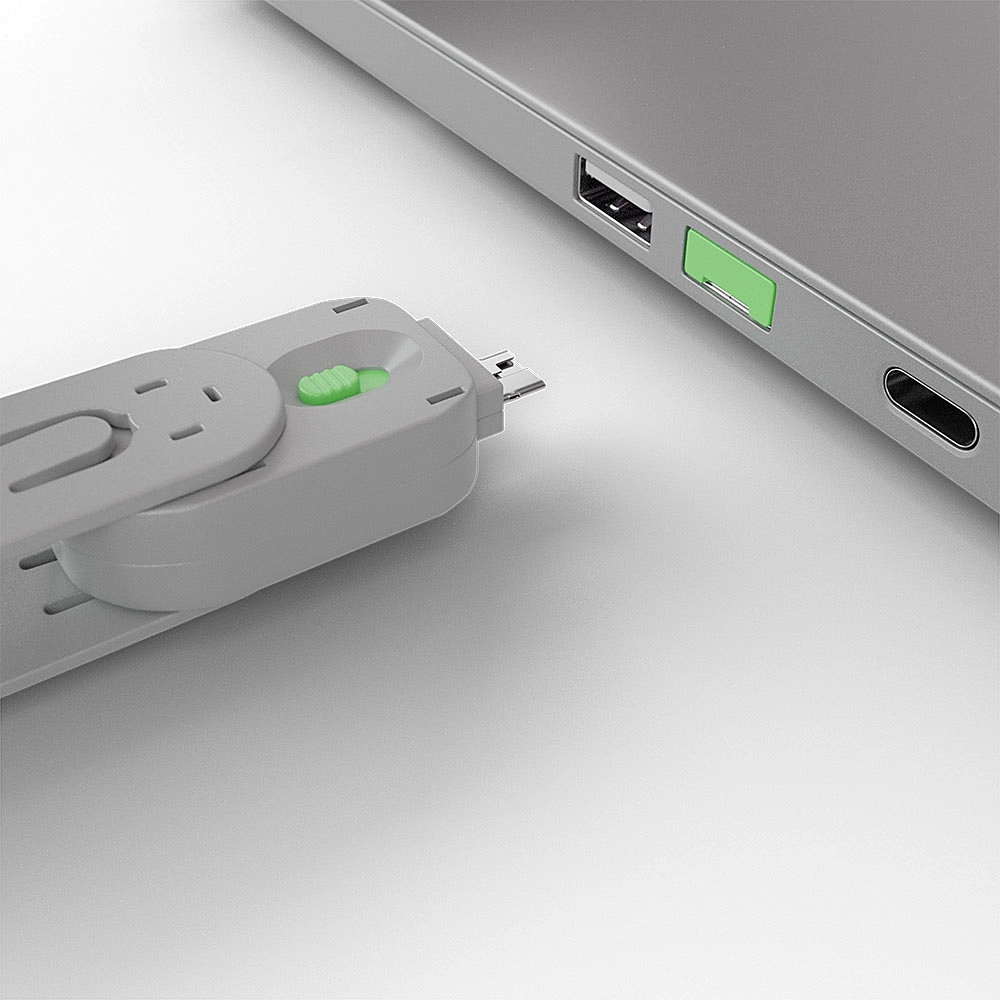 BLOQUEADOR DE PORTA USB-A 1-CHAVE E 4-BLOKERS - VERDE (LINDY)