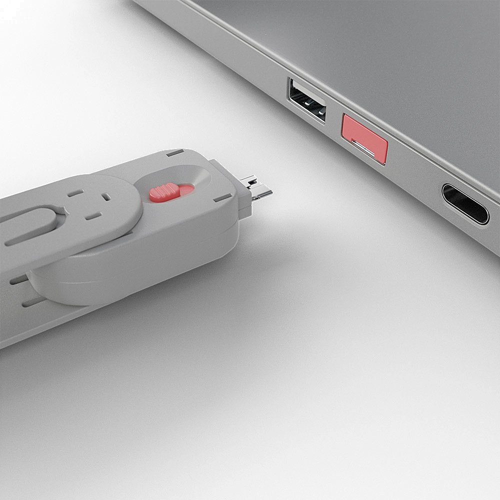 BLOQUEADOR DE PORTA USB-A 1-CHAVE E 4-BLOKERS - VERMELHO (LINDY)