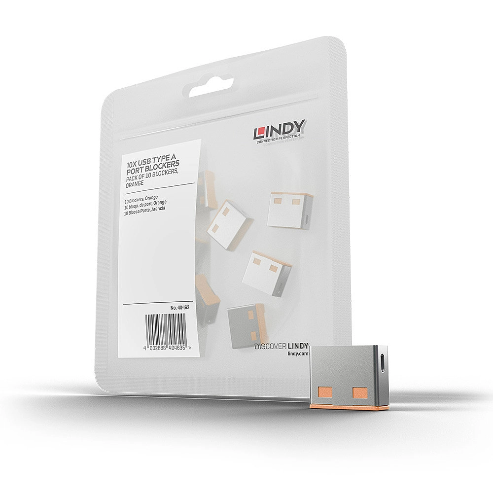 BLOQUEADOR DE PORTA USB-A 10-BLOKERS LARANJA (LINDY)