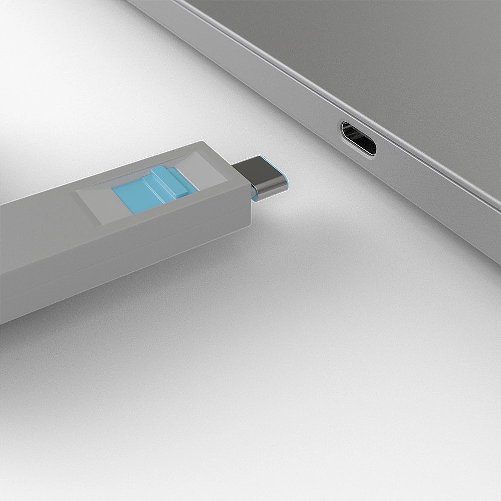 BLOQUEADOR DE PORTA USB-C 1-CHAVE E 4-BLOKERS - AZUL (LINDY)