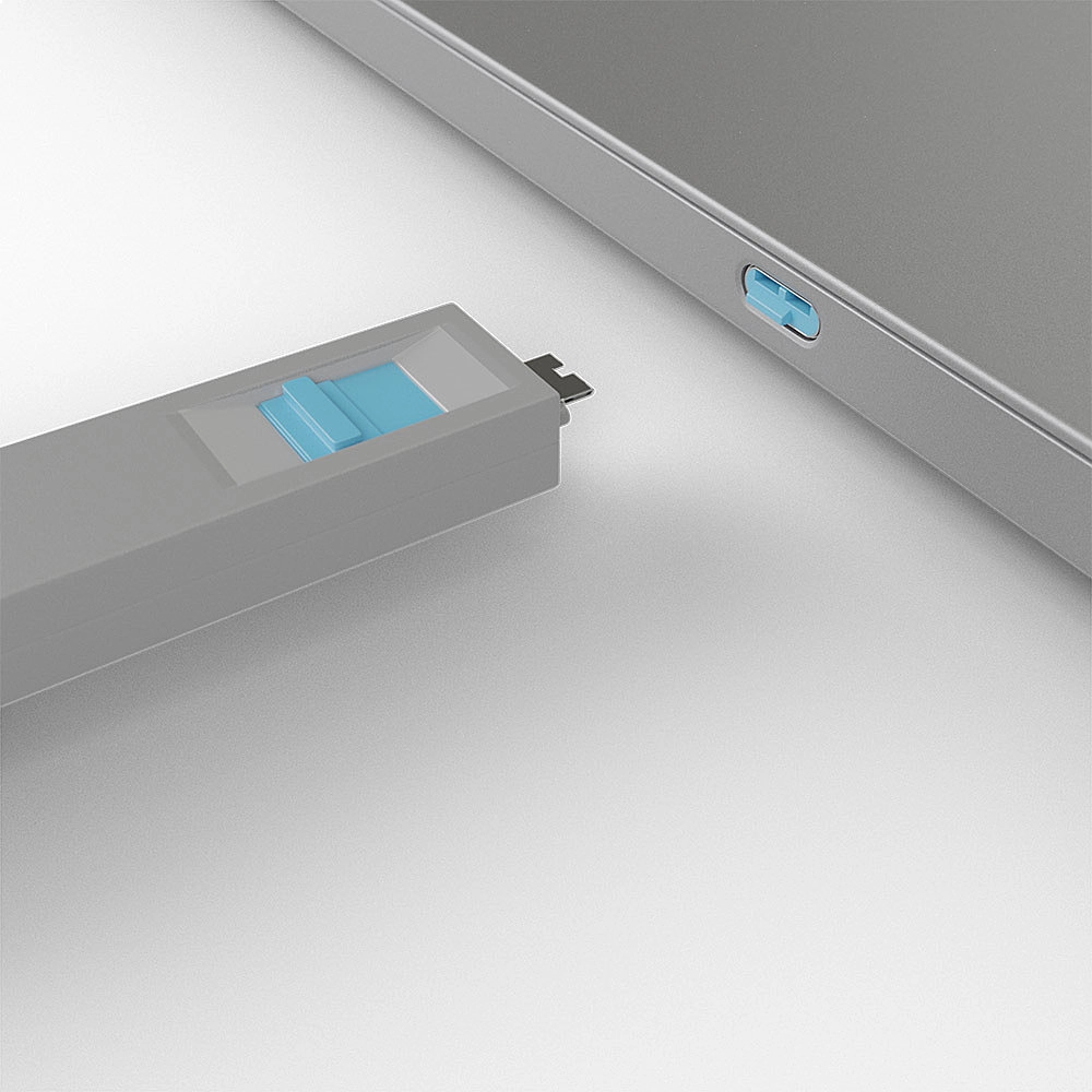 BLOQUEADOR DE PORTA USB-C 1-CHAVE E 4-BLOKERS - AZUL (LINDY)