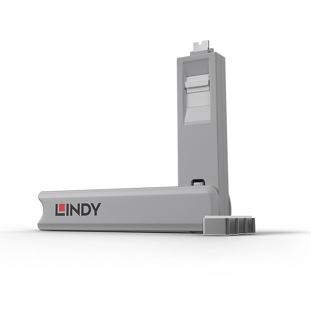 BLOQUEADOR DE PORTA USB-C 1-CHAVE E 4-BLOKERS - BRANCO (LINDY)