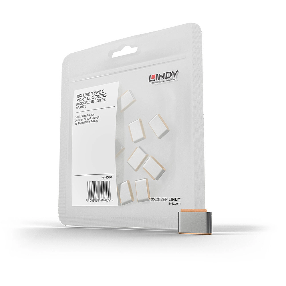 BLOQUEADOR DE PORTA USB-C 10-BLOKERS LARANJA (LINDY)