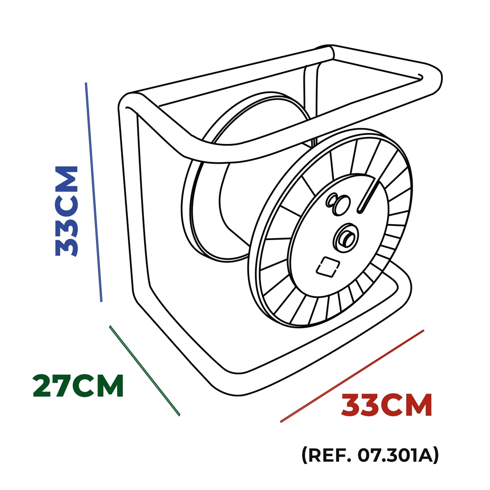 BOBINA PARA CABOS COM SUPORTE ATÉ - STANDART - 100M