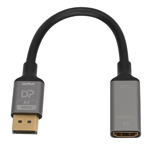 CABO ADAPTADOR DISPLAYPORT MACHO X HDMI FEMEA 8K 60HZ (CG) - 15CM