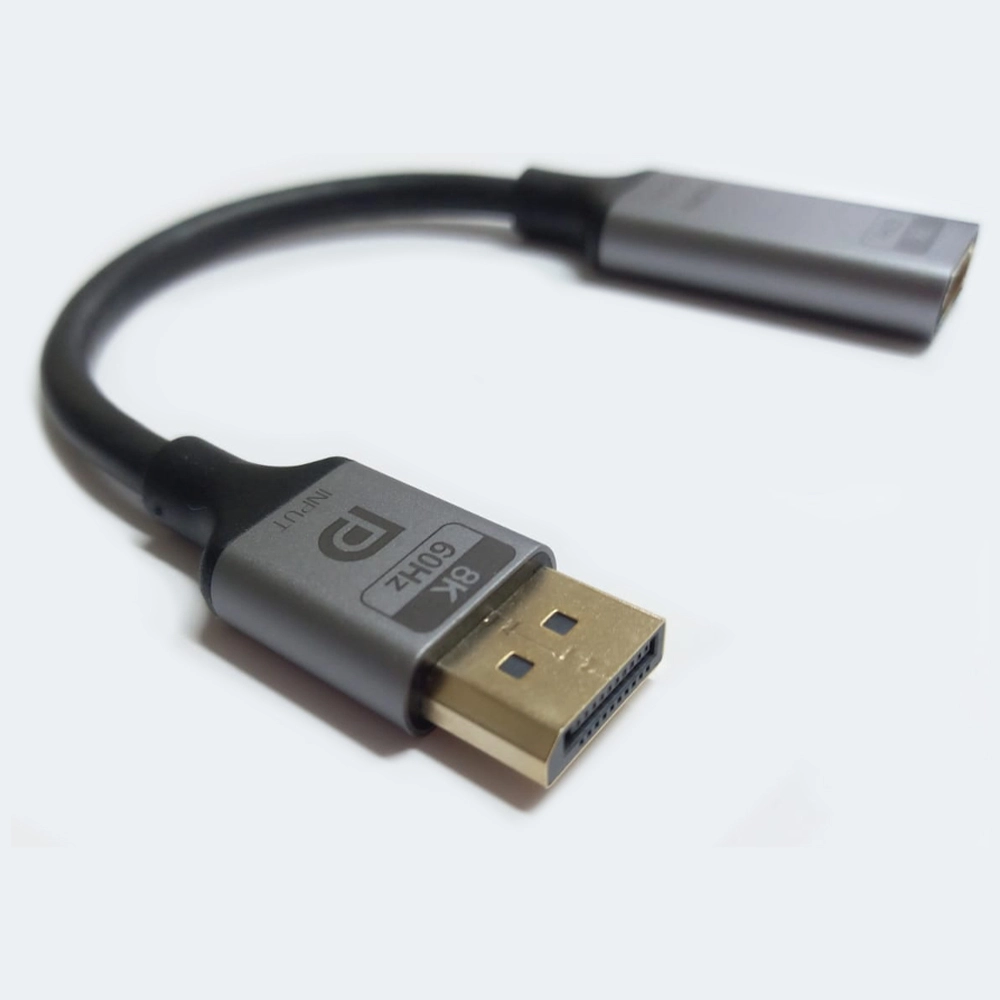 CABO ADAPTADOR DISPLAYPORT MACHO X HDMI FEMEA 8K 60HZ ATIVO (CG) - 15CM