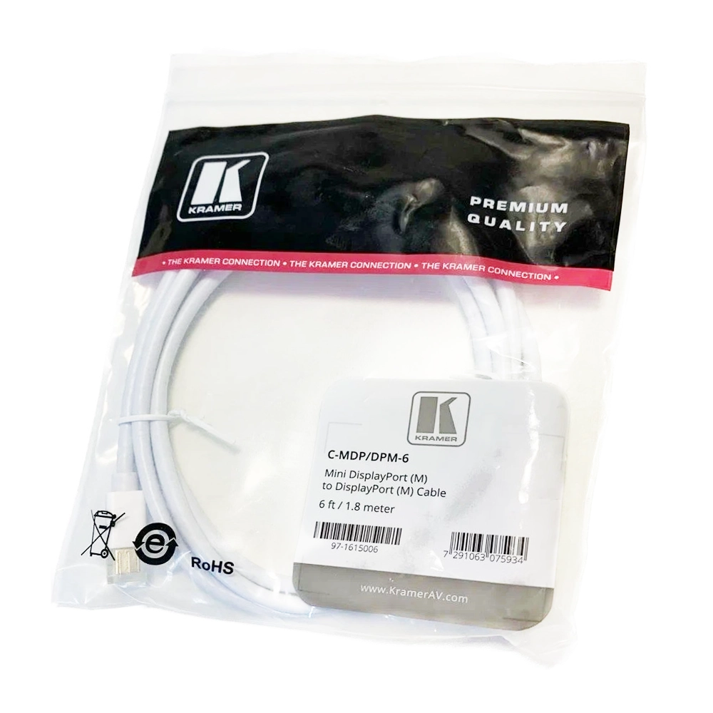 CABO ADAPTADOR DISPLAYPORT X MINI DISPLAYPORT 4K 60HZ (KRAMER) - 1,8M