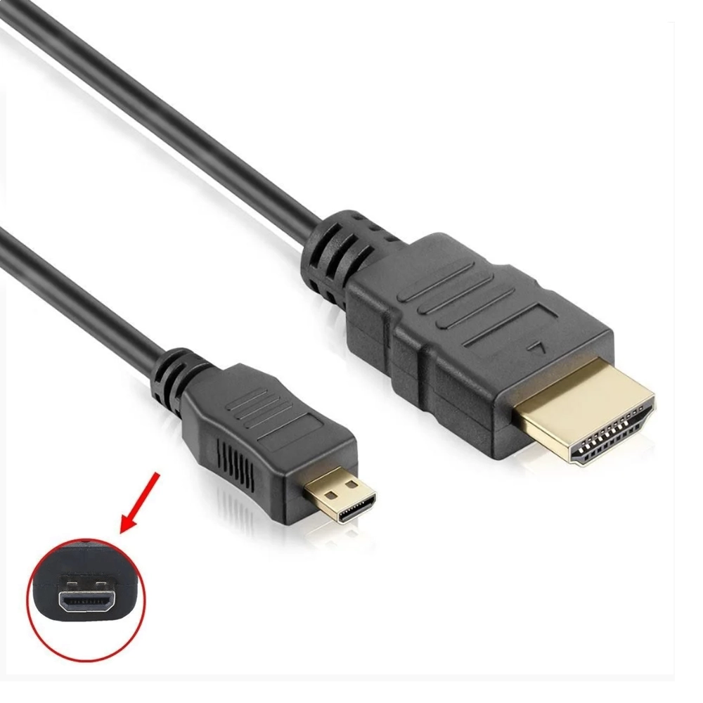 Cabo Adaptador Micro HDMI Para HDMI FULL HD 60Hz de 5 Metros