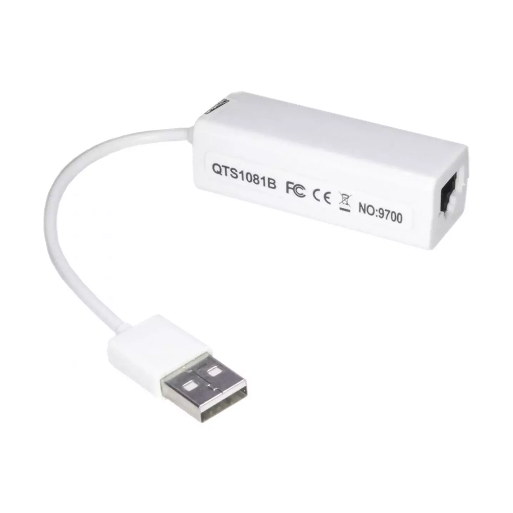 Cabo Adaptador USB-A 2.0 Macho para RJ45 Femêa 10/100
