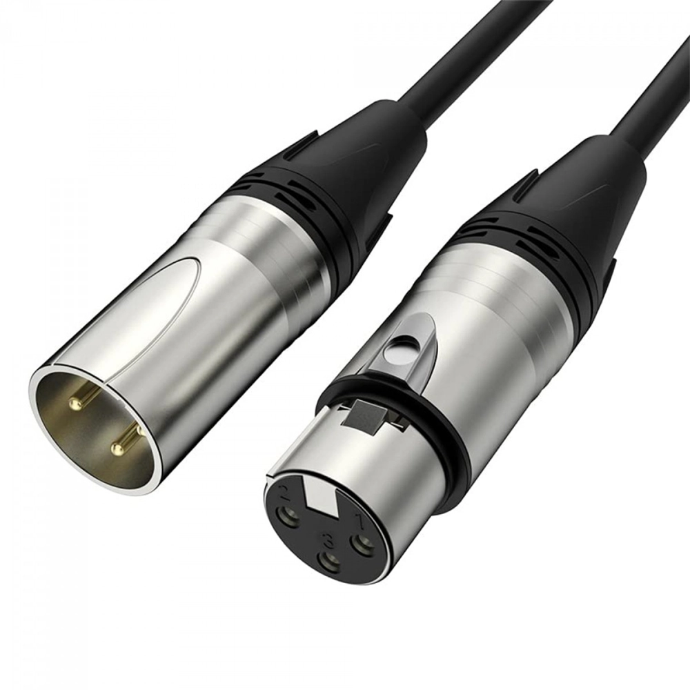 CABO DE MICROFONE XLR MACHO X XLR FÊMEA (PROFISSIONAL) - 30CM