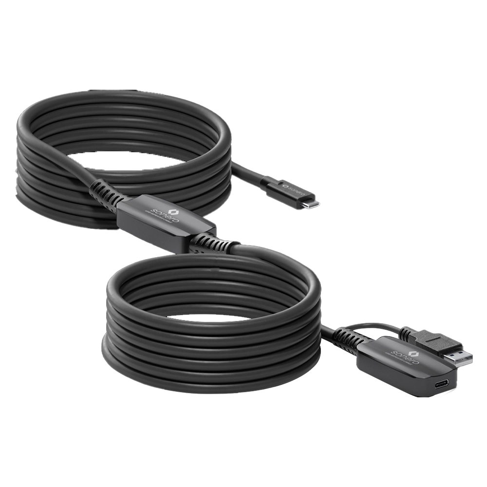 CABO EXTENSOR AMPLIFICADO USB-C MACHO X USB-C FEMEA 3.2 COM INJEÇÃO USB-A 5V (SONERO) - 10M