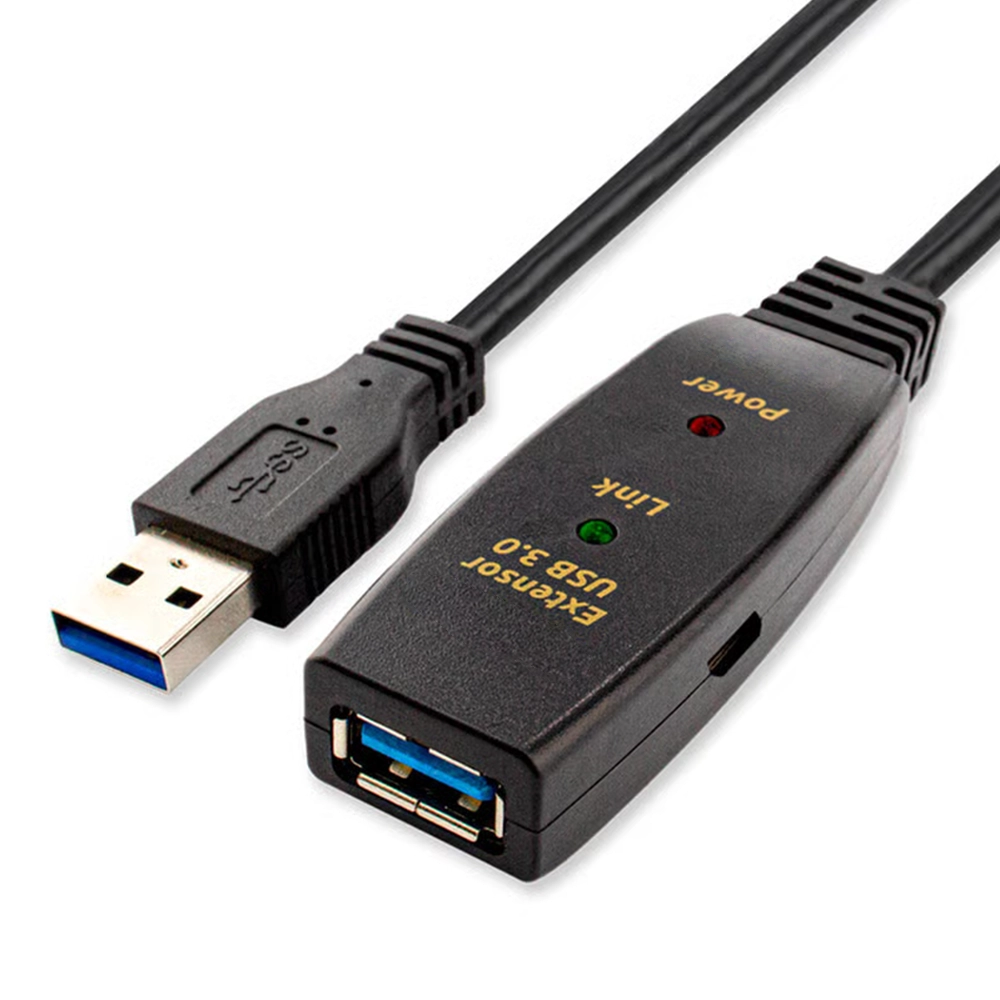 CABO EXTENSOR USB-A MACHO X USB-A FEMEA 3.0 COM AMPLIFICAÇÃO - 5M