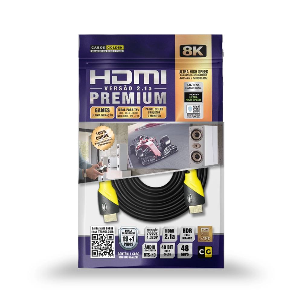 CABO HDMI 2.1 8K 60HZ HDR 48GBPS (CG) - 10M