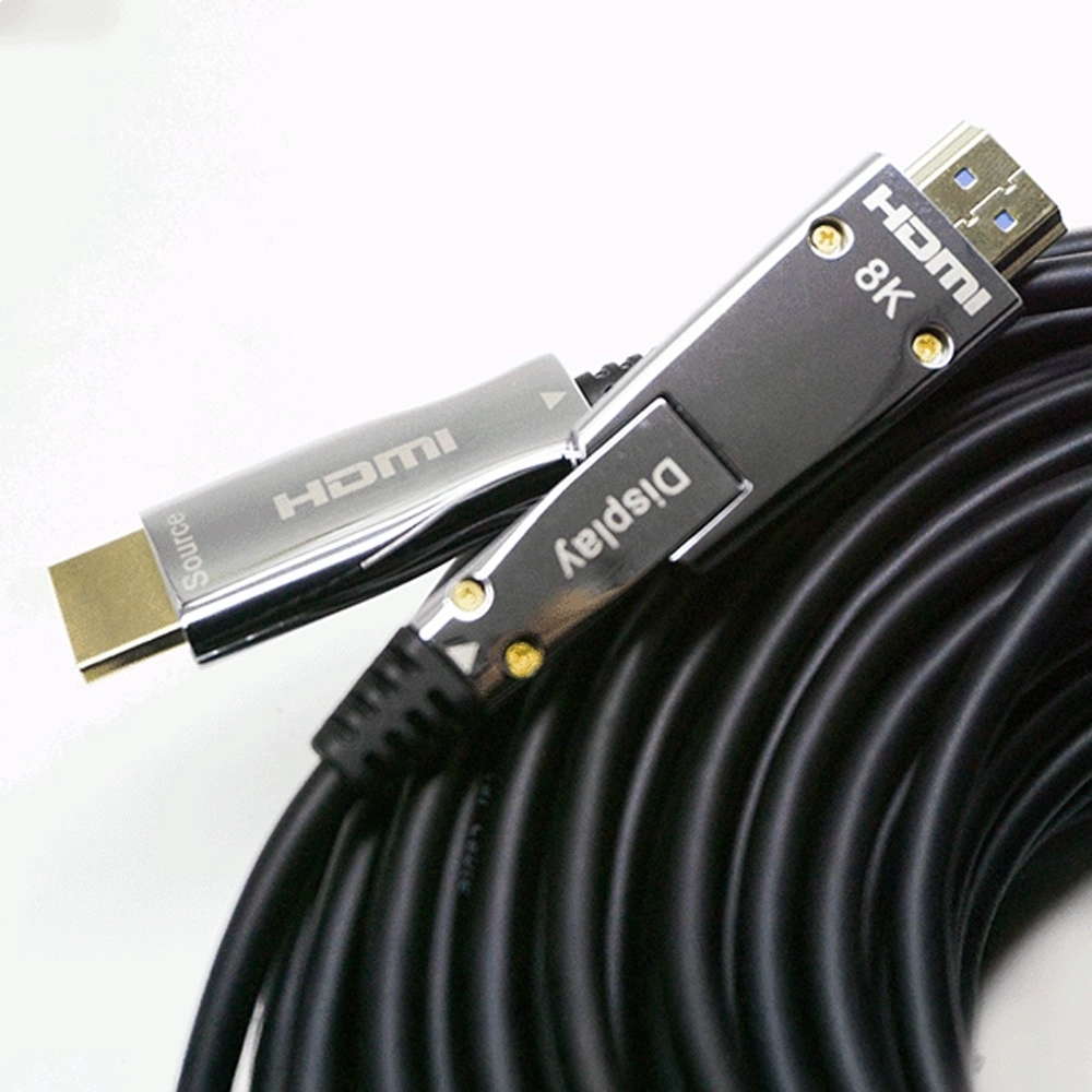 CABO HDMI 2.1 8K 60Hz HDR 48Gbps 30m - Fibra Óptica Com Conector Destacável (Cabos Golden)