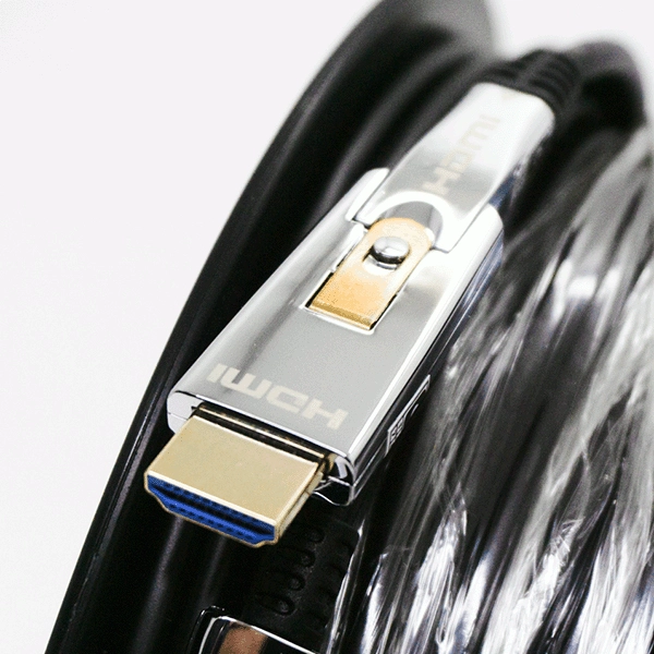 CABO HDMI 2.1 8K 60Hz HDR 48Gbps 50m - Fibra Óptica Com Conector Destacável (Cabos Golden)