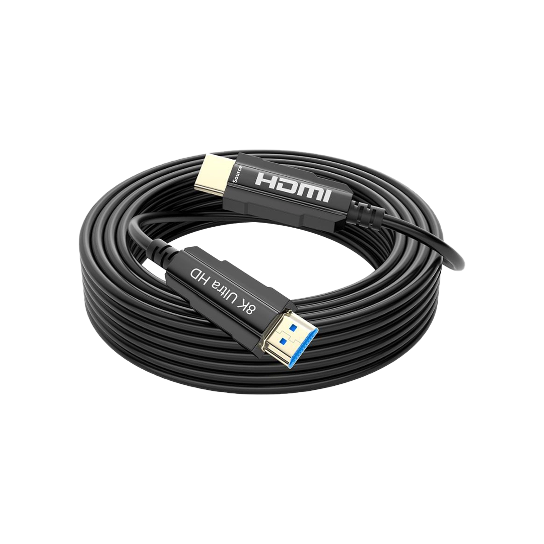 CABO HDMI 2.1 ÓPTICO 48GBPS 8K 60HZ HDR COM SOM E IMAGEM DE ALTA DEFINIÇÃO - PROFISSIONAL - 100M