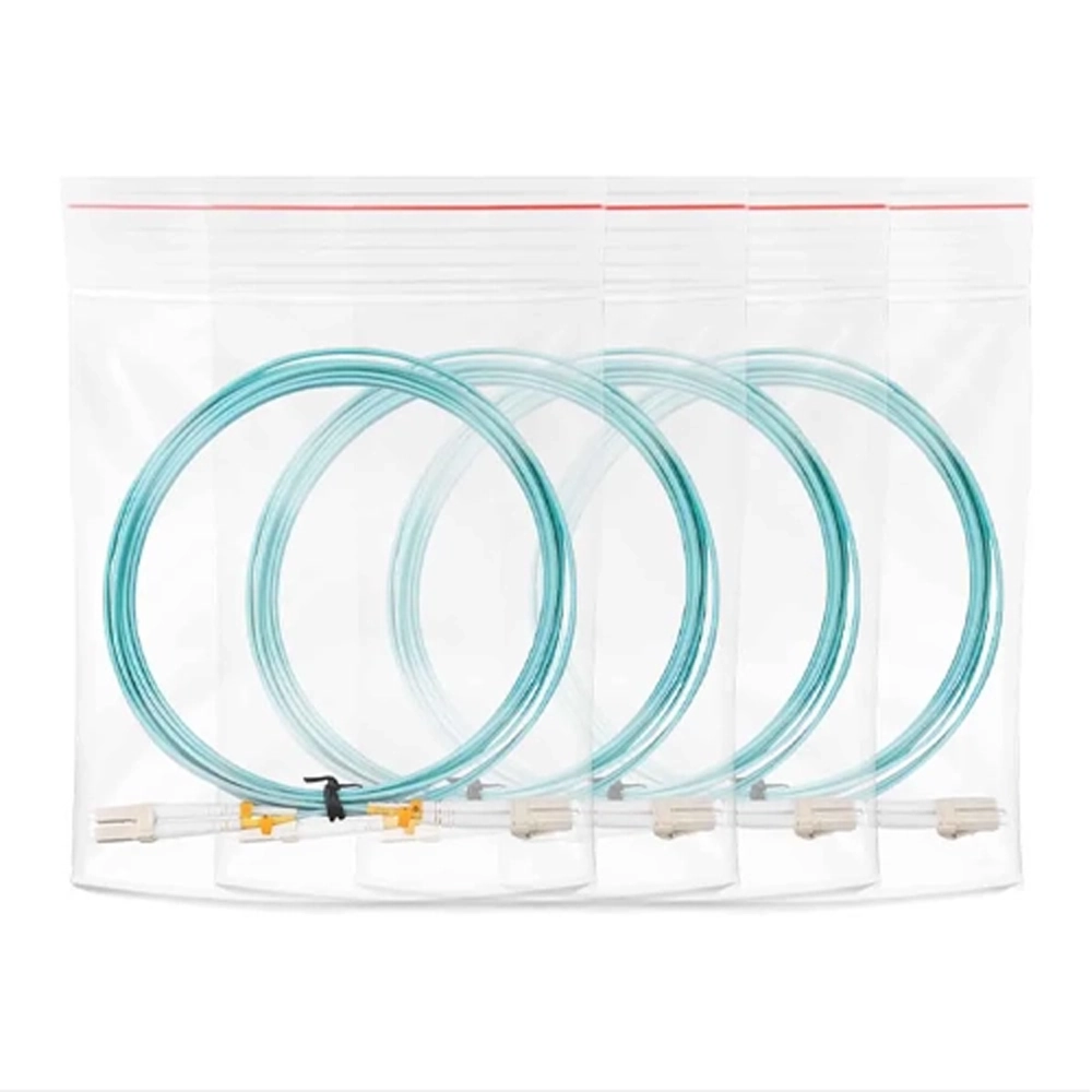 Cabo Óptico Multimodo 4LC/UPC Fêmea x 4LC/UPC Fêmea 4 Vias de 150m. com 4 Cordões Ópticos 2LC/UPCD Duplex OM3 de 2,5m.