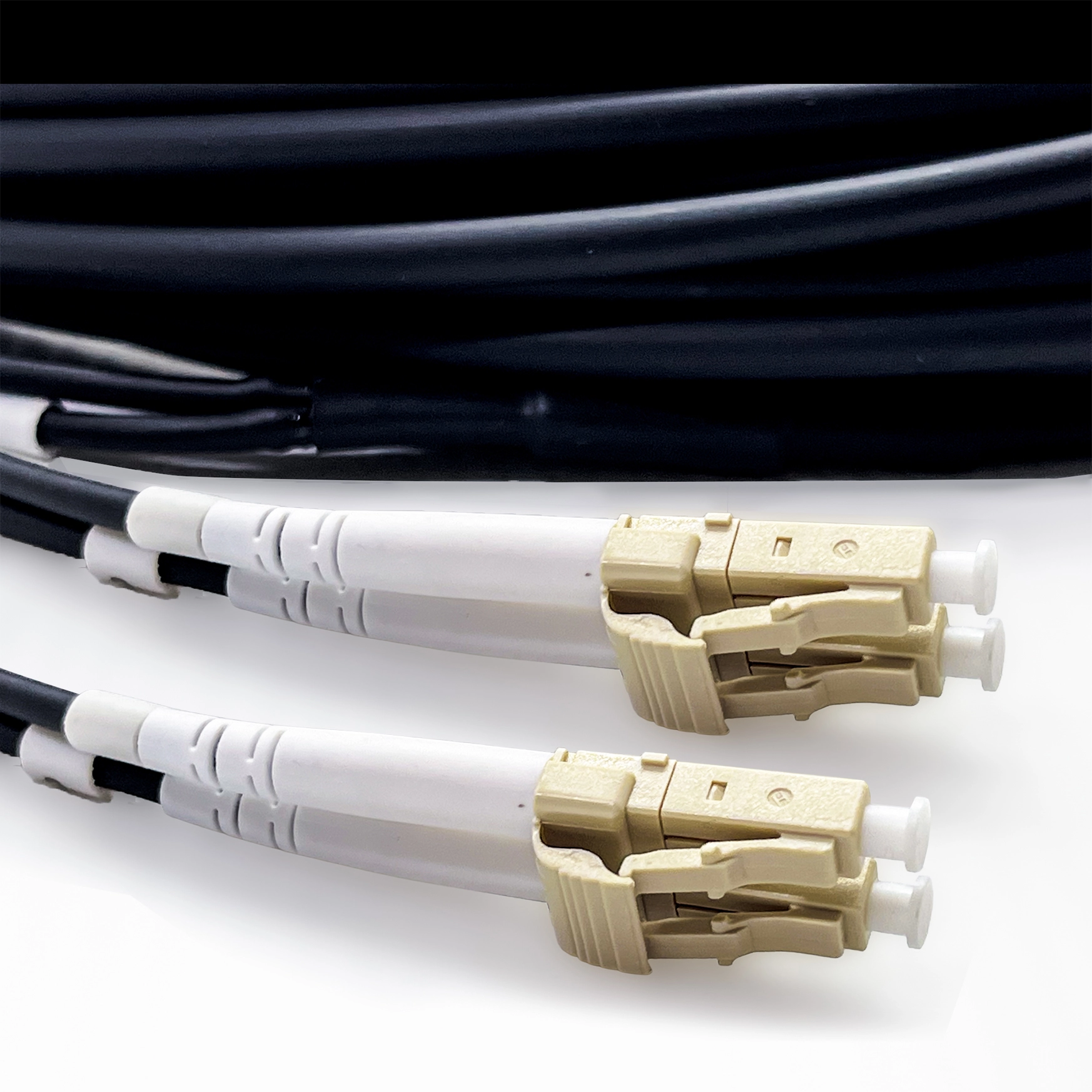 CABO OPTICO OM3 4LC/UPC M. X 4LC/UPC M. (MM) - LSZH - 5.0MM COM BLINDAGEM ARMORED (CG) DE 100M + CARRETEL DE 100M