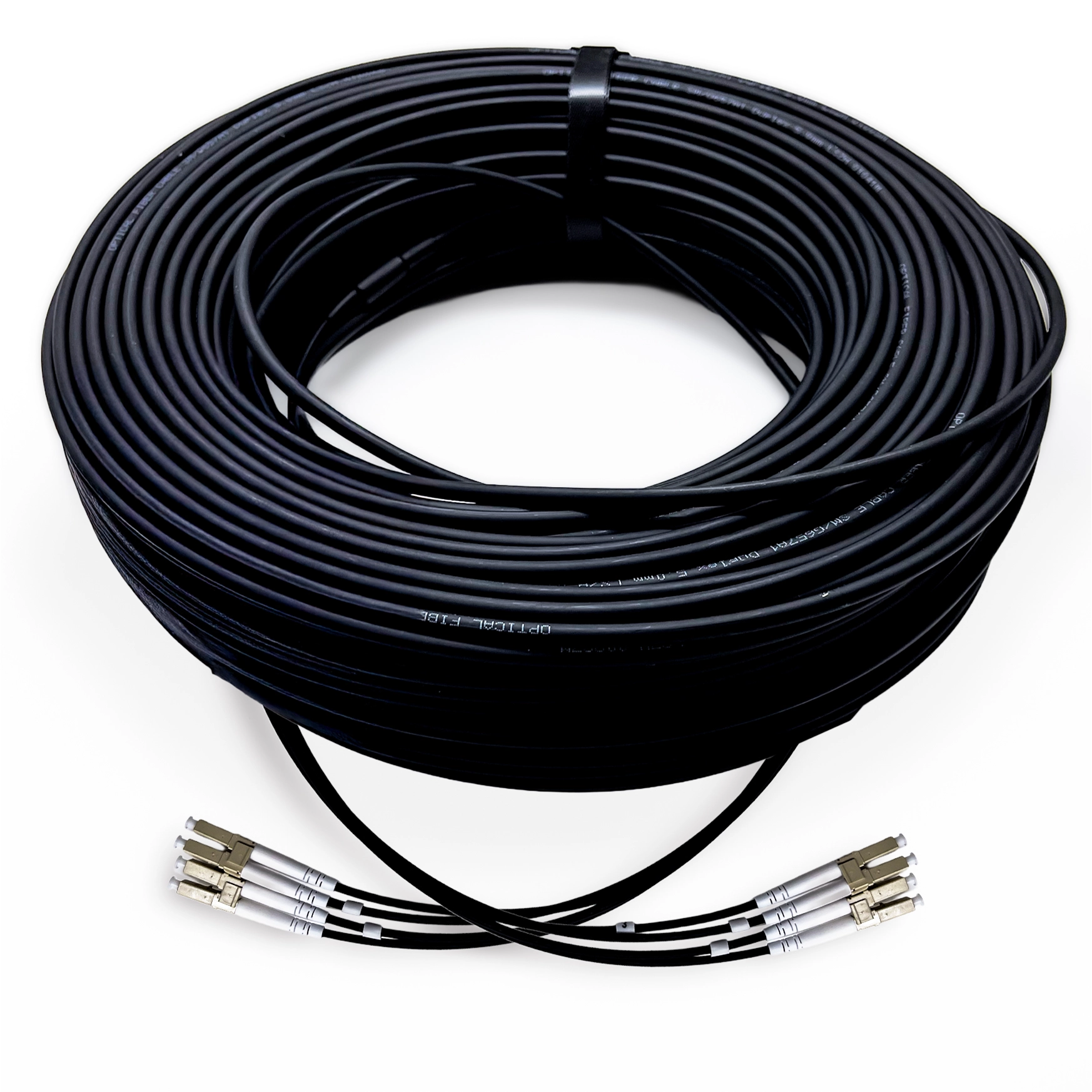 CABO OPTICO OM3 4LC/UPC M. X 4LC/UPC M. (MM) - LSZH - 5.0MM COM BLINDAGEM ARMORED (CG) DE 200M + CARRETEL DE 150M