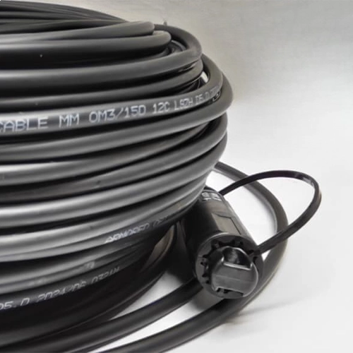 Cabo Óptico Optitap OM3 MPO/UPC Macho x MPO/UPC Macho 50/125 Multimodo de 12 Vias com LSZH Blindado - 100M