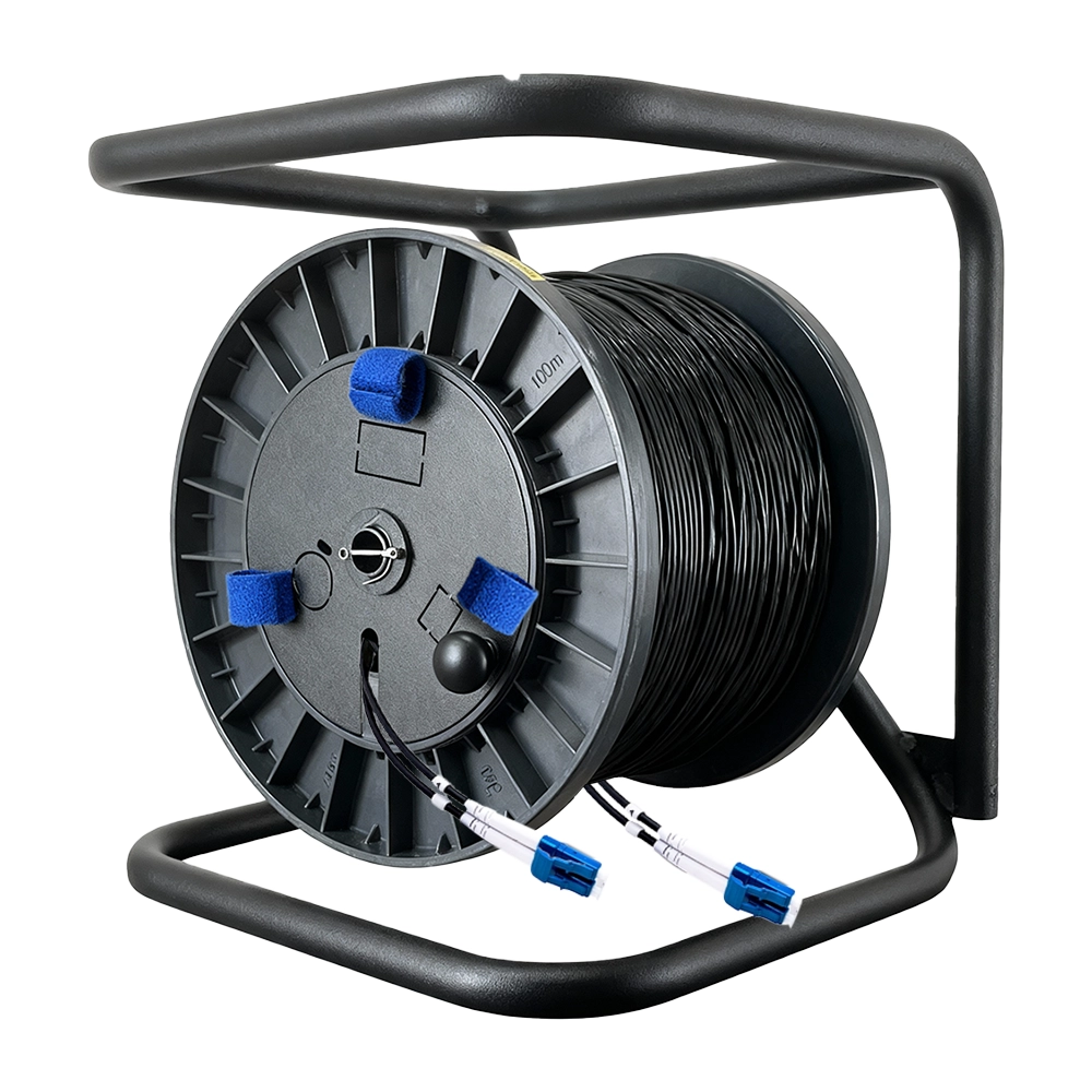 CABO OPTICO SINGLEMODE 2LC/UPC X 2LC/UPC 5.0MM DE ALTA TRAÇÃO COM LSZH (CG) - 100M + CARRETEL DE 100M