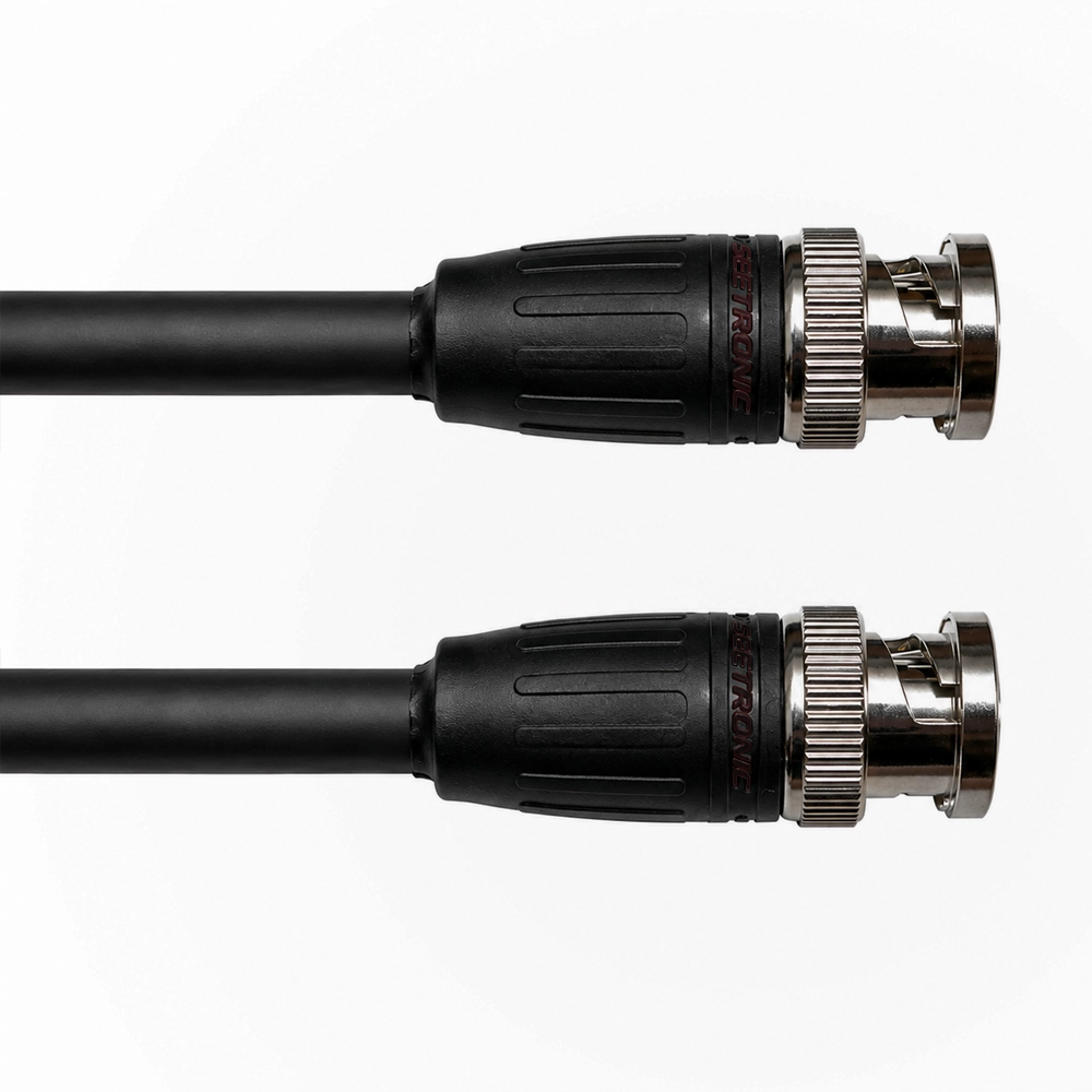 Cabo SDI Broadcast RG6 12G Ultra HD 4K com Conexão BNC de 50 Centimetros