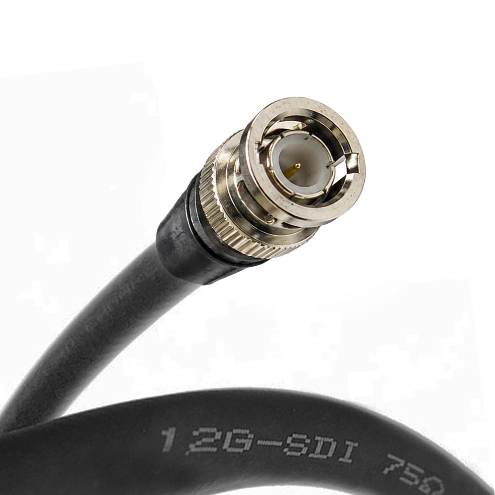 Cabo SDI Broadcast RG6 12G Ultra HD 4K com Conexão BNC de 50 Centimetros