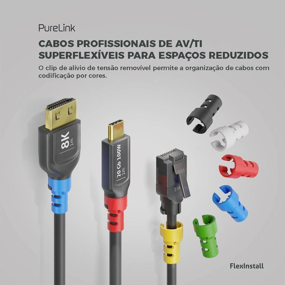 Cabo USB Tipo C 4.0 Gen2 de 20Gbps 100% Cobre de 1 Metro (PURELINK)