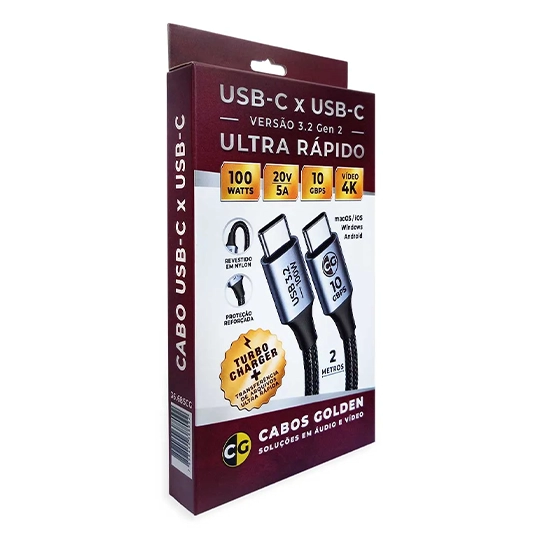 CABO USB-C X USB-C 3.2 10G 100W (CG) - 2M