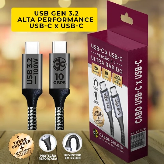 CABO USB-C X USB-C 3.2 10G 100W (CG) - 2M