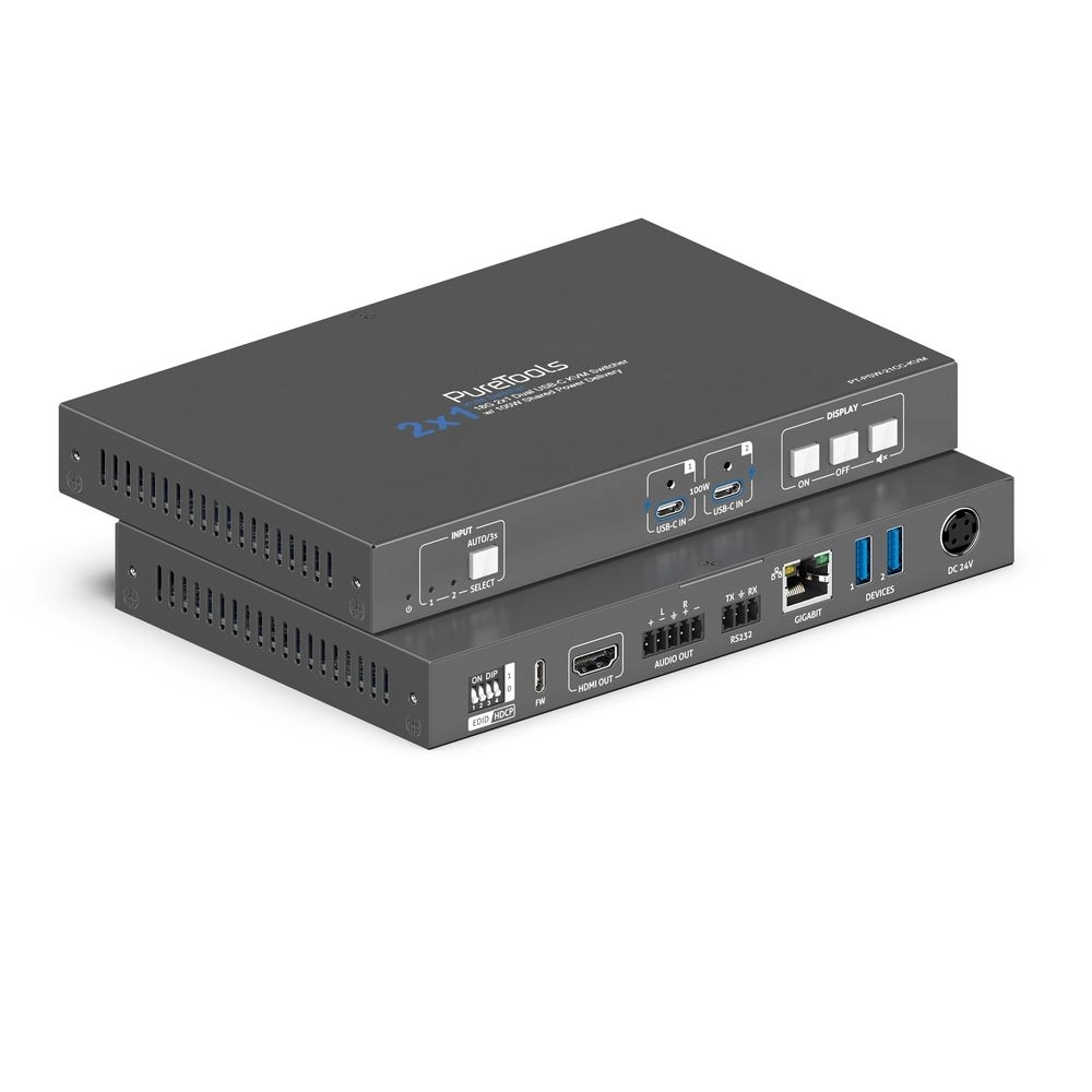 COMUTADOR 2X1 4K 60HZ 18GBPS KVM COM PD DE 100W - USB-C x HDMI E USB-C -  (PURELINK)