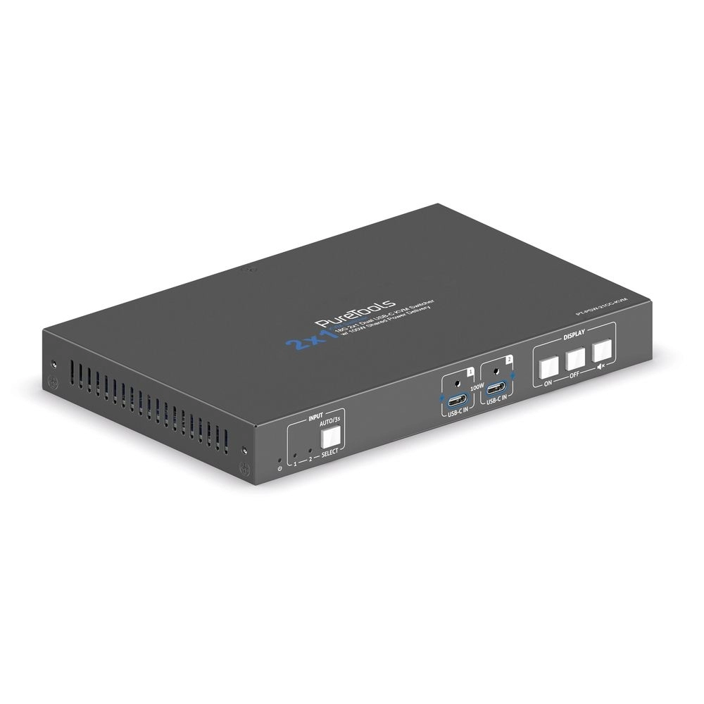 COMUTADOR 2X1 4K 60HZ 18GBPS KVM COM PD DE 100W - USB-C x HDMI E USB-C -  (PURELINK)