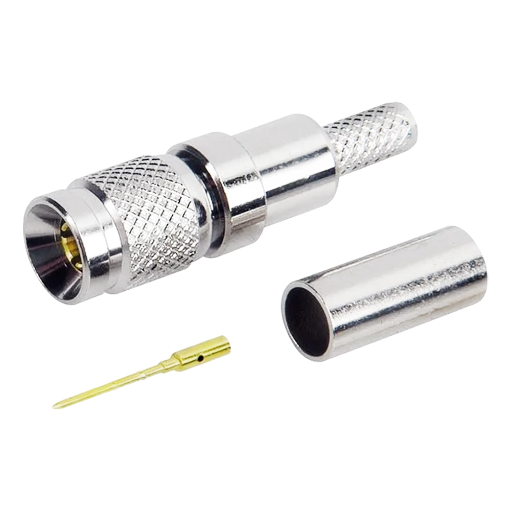 Conector BNC Mini Din 1.0/2.3 Macho de Crimpar RG59 Com Gatilho