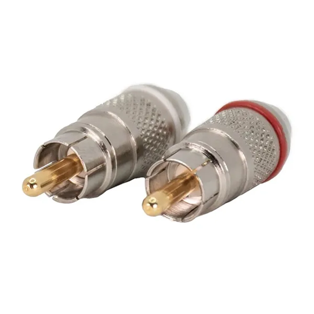 CONECTOR RCA MACHO MOSQUITINHO NIQUELADO POSITO OURO (CG)