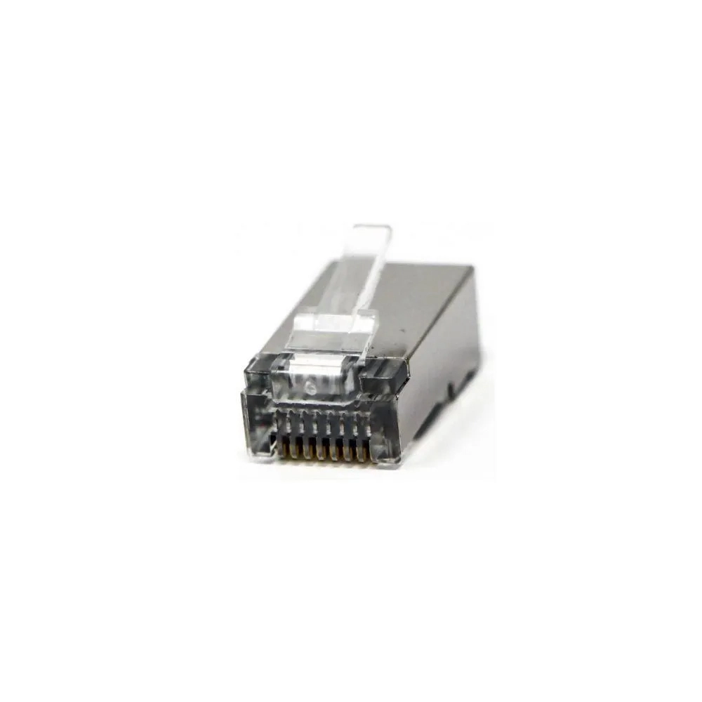 Conector RJ45 Blindado CAT6 Para Crimpagem
