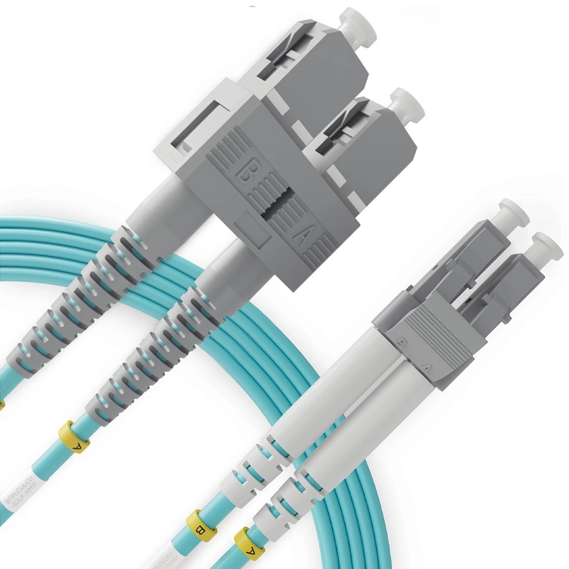 CORDÃO ÓPTICO  DUPLEX MULTIMODO DE CONVERSÃO 2SC X 2LC OM3 3.0MM COM LSZH - AQUA (CG) - 1,5M