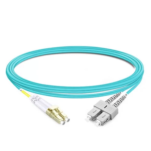 CORDÃO ÓPTICO  DUPLEX MULTIMODO DE CONVERSÃO 2SC X 2LC OM3 3.0MM COM LSZH - AQUA (CG) - 1,5M