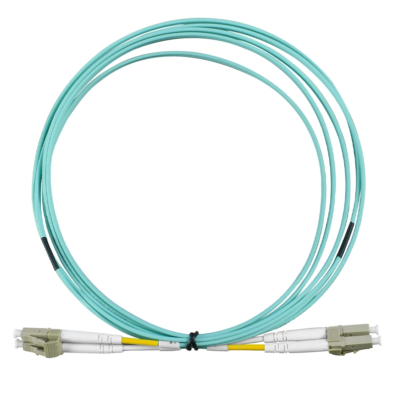 CORDÃO ÓPTICO DUPLEX MULTIMODO 2LC X 2LC OM3 3.0MM COM LSZH - AQUA (CG) - 50CM
