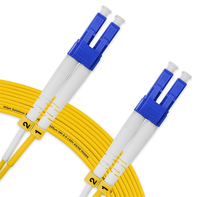 CORDÃO ÓPTICO DUPLEX SINGLEMODE LC X LC 3.0MM COM LSZH - AMARELO (CG) - 50CM