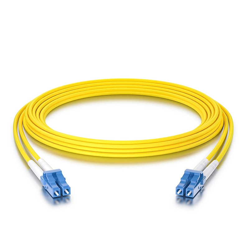 CORDÃO ÓPTICO DUPLEX SINGLEMODE LC X LC 3.0MM COM LSZH - AMARELO (CG) - 50CM