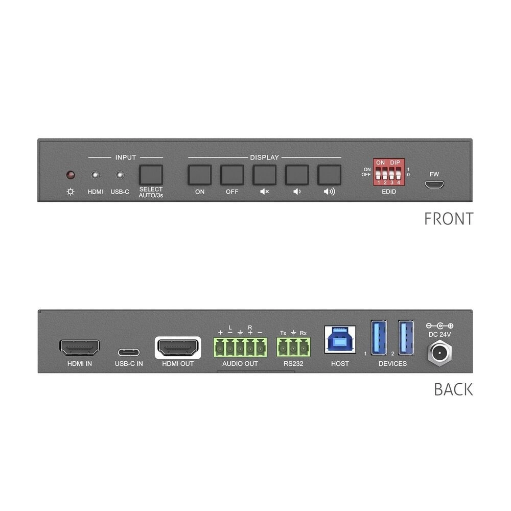Distribuidor de Teleconferência e KVM 2x1 2X1 4K 60Hz USB-3.0 (PURELINK)