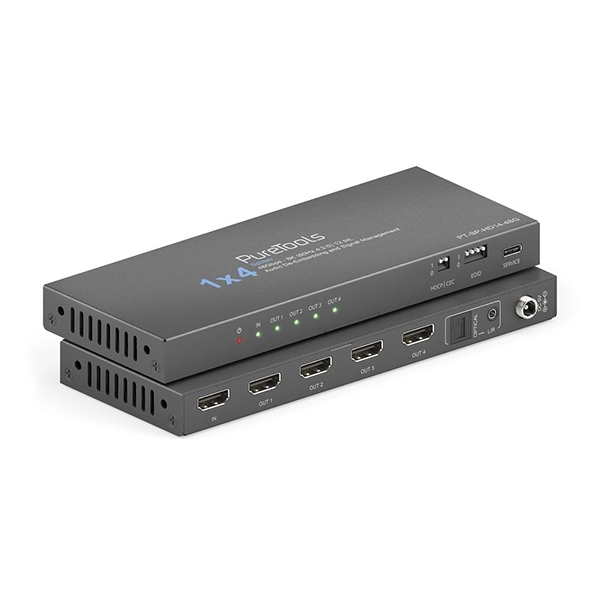 DISTRIBUIDOR E SCALER HDMI 1X4 8K 60HZ 4K 120HZ 48GBPS HDR10 (PURELINK)