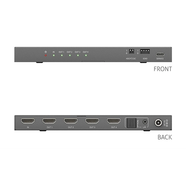 DISTRIBUIDOR E SCALER HDMI 1X4 8K 60HZ 4K 120HZ 48GBPS HDR10 (PURELINK)