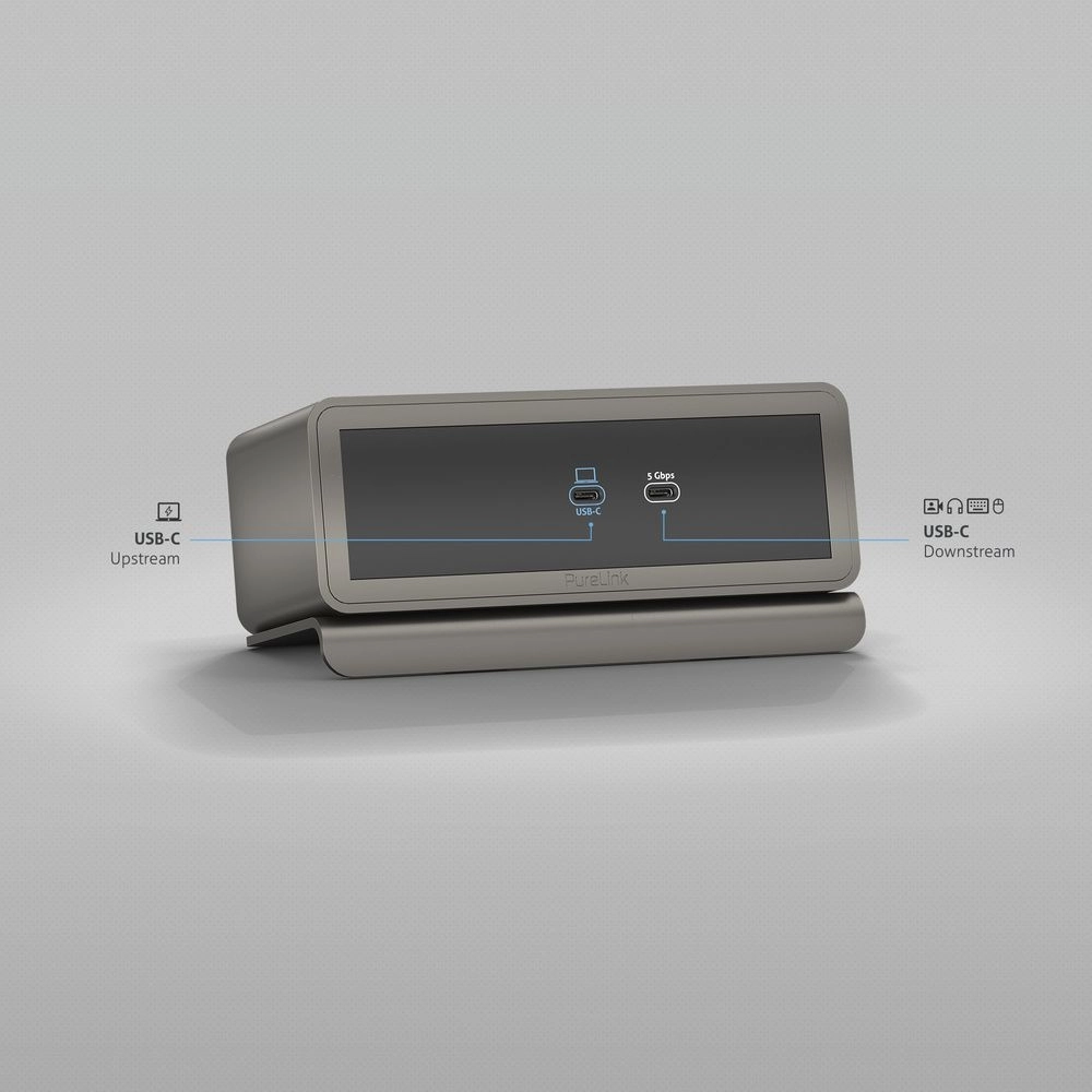 Dock Mediahub 2 USB C e A 5Gbps Com Saídas 8K 5K e 4K Ethernet Gigabit Cinza (Purelink)
