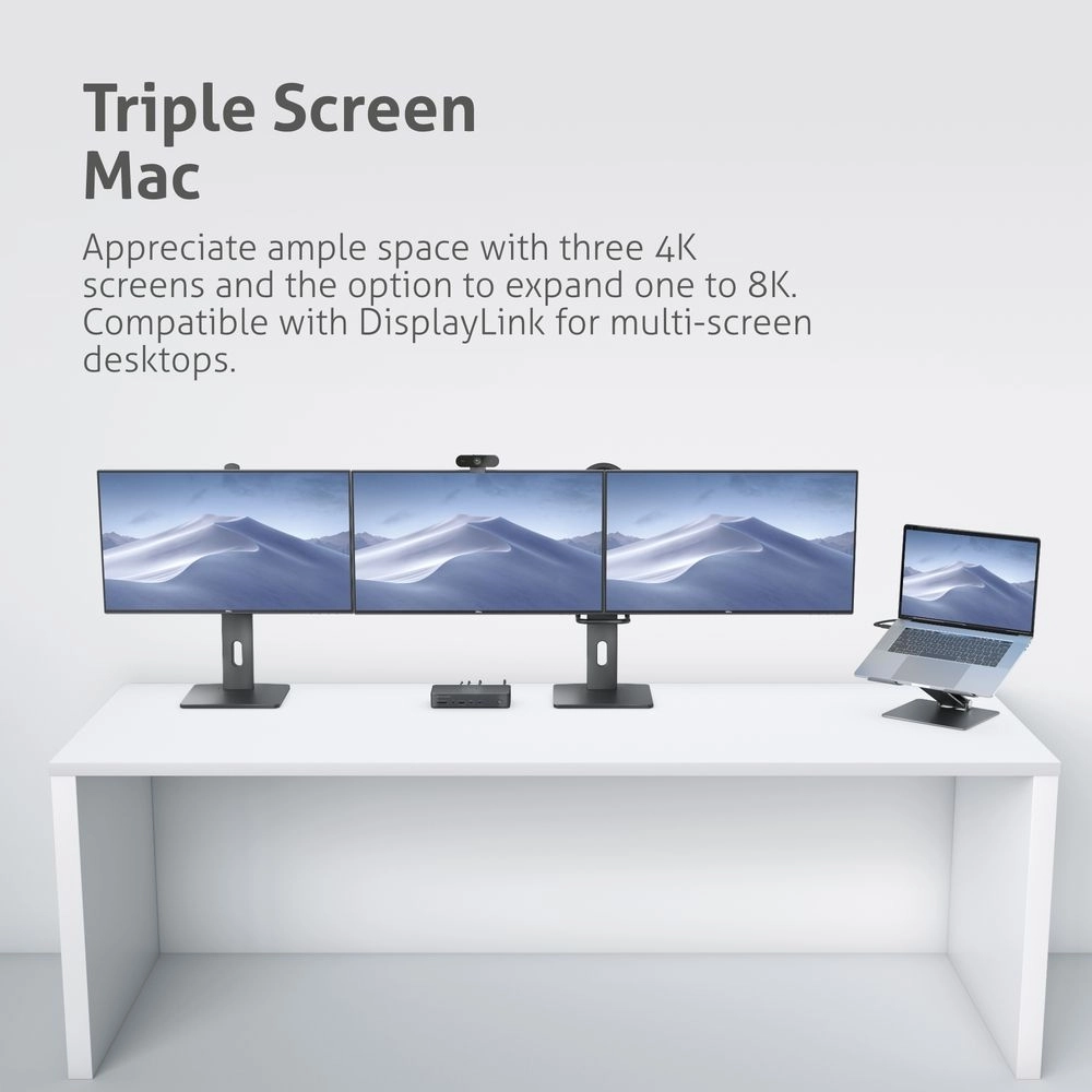 Docking Station HDMI 2.1 e Displayport 1.4 á 8K 30Hz e 4K 60Hz com USB 3.2 e 2.0 14 em 1 (PURELINK)