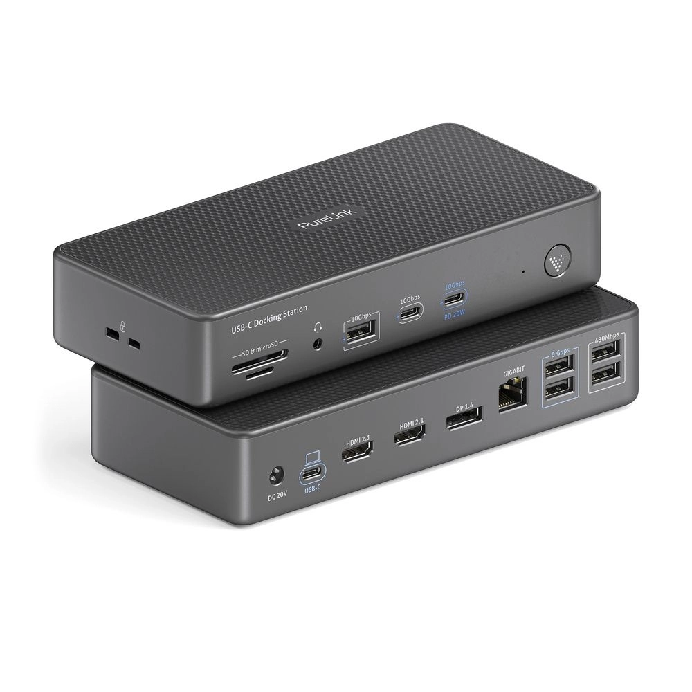 Docking Station USB-C 3.2 e HDMI 2.1 8k 30hz 15 em 1 (PURELINK)