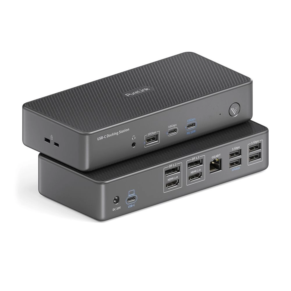Docking Station USB-C 4K com Ethernet Gigabit (PURELINK)