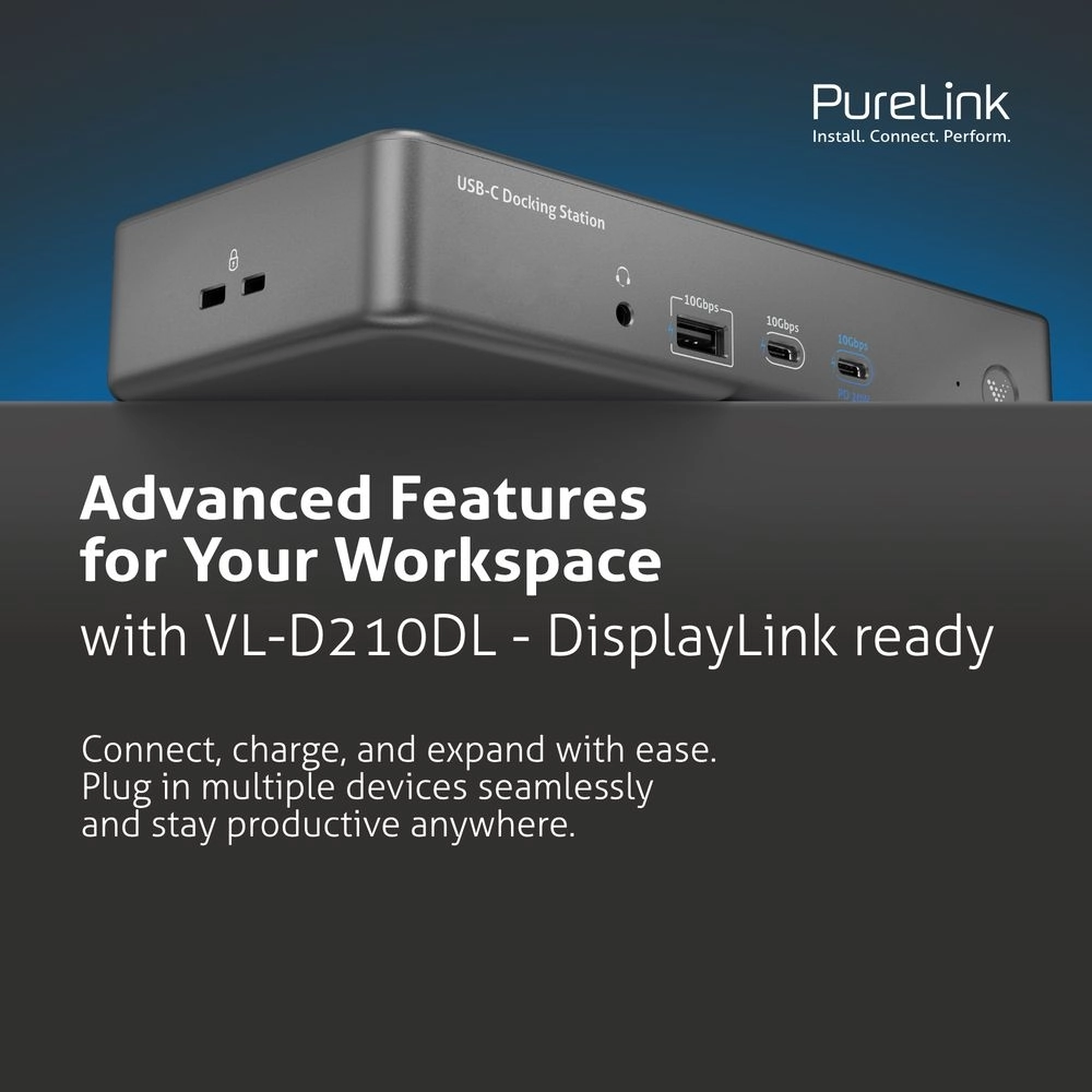 Docking Station USB-C 4K com Ethernet Gigabit (PURELINK)